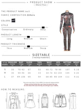 Load image into Gallery viewer, Weird Puss Aesthetic Print Sexy Women 2 Piece Set See Through Spring Turtleneck Crop Tops+Pants Stripe Stretch Thin Clubwear
