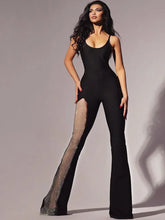 Load image into Gallery viewer, Gauze Jumpsuits Solid Black Jump Suits For Women Overalls Sleeveless Combinaison Femme Flare Pants Romper Monos Mujer Elegante
