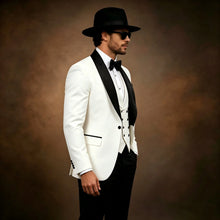 Load image into Gallery viewer, Men's One-Button Shawl Lapel Slim Fit 3 Piece Jacket Pants Vest Suit
