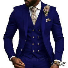 Load image into Gallery viewer, Casual Jacket Vest Pants 3Pcs Elegant  Suits for Men Slim Fit
