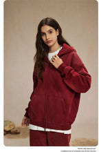 Lade das Bild in den Galerie-Viewer, ZODF  Retro  Men Spray-Dyed Zipper Hoodies Unisex
