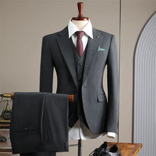Load image into Gallery viewer, High Quality Men's Suit (jacket+vest+pants) Formal Business Office Men's Suits Groom Wedding Party Dress Solid Color Suit S-4XL
