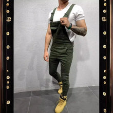 Load image into Gallery viewer, Men's Tie Dye Denim Overalls, Slim Fit and Slimming  Jeans
