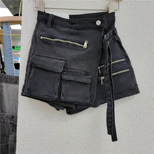 Load image into Gallery viewer, New Women's Denim Shorts Irregular Multiple Pockets Design Summer Short Jeans Y2k Streetwear High Waist Wide Leg Shorts Skirts
