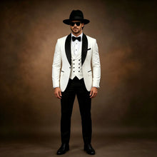 Load image into Gallery viewer, Men's One-Button Shawl Lapel Slim Fit 3 Piece Jacket Pants Vest Suit
