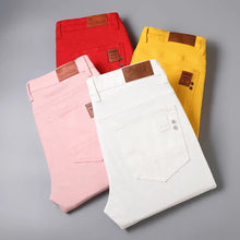 Load image into Gallery viewer, Slim Elastic Jeans Men's Colorful Fashion Korean Pants Spring Autumn Soft Comfortable Casual Straight Denim Trousers Streetwear
