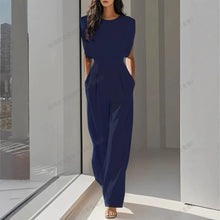 Load image into Gallery viewer, Elegant High Waisted Solid Color Waistband Pocket Office Capable Jumpsuit
