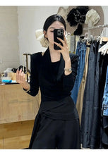 Load image into Gallery viewer, Women's 2-Piece Set: Wrap-Front Long-Sleeve Top Wide-Leg Pants
