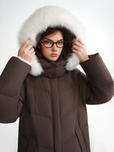 Load image into Gallery viewer, DUSHU Puff Down Jacket Long and Short Styles of Goose Down Jacket Women Fox Fur Collar 2025 Winter Outerwear Simple Commuting
