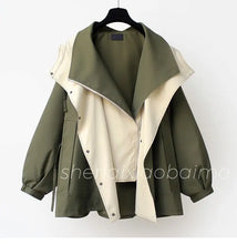 Load image into Gallery viewer, Korean Version of The New Fashion Solid Color Collect Waist Trench Coat, Spring and Autumn Casual Patchwork Overalls Coats Women
