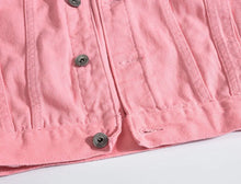 Load image into Gallery viewer, Men's Long-sleeve Orange Denim Jackets
