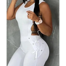 Lade das Bild in den Galerie-Viewer, Women Letter Pattern Sleeveless Ladder Jumpsuits
