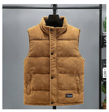 Load image into Gallery viewer, 2025 New Vest Jacket Men's Autumn Winter Warm Coat Stand Collar Padded Waistcoat Corduroy Work Wear Male Clothes M-5XL
