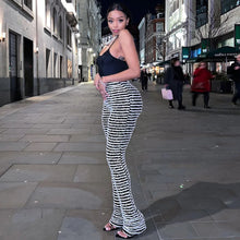Load image into Gallery viewer, Color Block Stripes  Women High Waist Loose Sweatpants
