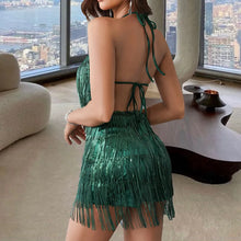 Load image into Gallery viewer, Jumpsuits for Women Tassel Party Outfit Sexy Style Fashion Backless Sequined Jumpsuit Fringe
