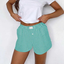 Load image into Gallery viewer, Women's  Elastic Waistband, Checkered Shorts,
