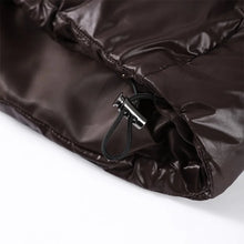 Load image into Gallery viewer, Fashion Shiny Solid Hooded Quilted Jacket Women Stand Collar Long Sleeve Zipper Pocket Street Warm Coat 2026 Winter Lady Outwear
