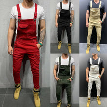Load image into Gallery viewer, Men's Tie Dye Denim Overalls, Slim Fit and Slimming  Jeans
