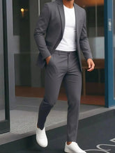 Load image into Gallery viewer, Men's 2-Piece Suit Set Fashionable Eveningwear Tuxedo Pants Ideal for Wedding Parties
