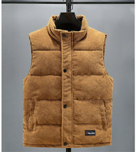 Load image into Gallery viewer, 2025 New Vest Jacket Men's Autumn Winter Warm Coat Stand Collar Padded Waistcoat Corduroy Work Wear Male Clothes M-5XL
