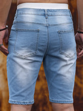 Load image into Gallery viewer, Men's  Shorts Strecth Washed Vintage Distressed Pockets Button Basics Shorts
