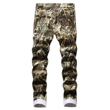 Load image into Gallery viewer, Printed Snakeskin Pencil Pants Slim Fit Colored Stretch Mid Waist Washed Jeans
