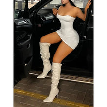 Load image into Gallery viewer, Women Evening Mini Dresses Elegant Bodycon Backless Sexy Night Short Tube Top Dress Cocktail Party Prom Dress
