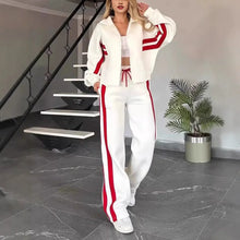 Load image into Gallery viewer, Women Two Piece Set Pants Sets Striped Jacket Matching Sets Y2k Tops Tracksuit Autumn Spring Long Pant Casual Outfit Suits 2025
