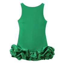Load image into Gallery viewer, Sexy Women Mini Dress Green Bule Pink Black White O Neck Ruffle Design Sexy Bodycon Dress Women Sleeveless Party Dress
