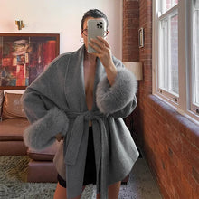 Load image into Gallery viewer, Luxury Mixed Color Faux Fur Long Sleeves Jacket
