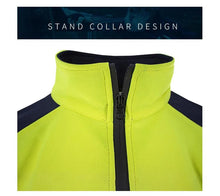 Load image into Gallery viewer, Orange Navy Sweatshirt for Man Hi Vis Hoodie Work with Zip Fleece Jacket

