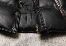 Load image into Gallery viewer, YR-Original Thick Leather Winter Jacket, Vintage Style, Heavy Real Cowhide Coat, 400g Duck Down Cloth, Quality Wholesales
