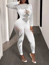 Load image into Gallery viewer, FHSEER Women's   Sheer Mesh Long Sleeve Hollow  Jumpsuit

