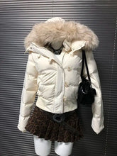 Load image into Gallery viewer, Women Single Breasted Hooded Cotton  Parkas Jacket
