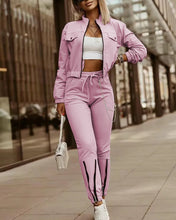 Load image into Gallery viewer, Women's New Zipper Long Sleeve Lace Up Fashion Suit
