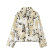 Load image into Gallery viewer, KONDALA Casual Leopard Faux Fur Jackets Women Long Sleeve Buttons Loose Jackets Fashion 2025 Autumn Winter Thick Warm Outwears
