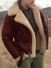 Load image into Gallery viewer, Men's  Jackets Leather and Fur Integrated  Jacket
