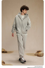 Lade das Bild in den Galerie-Viewer, ZODF  Retro  Men Spray-Dyed Zipper Hoodies Unisex
