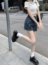 Load image into Gallery viewer, High Waist Denim Women Loose Slimming Hip Covering Skirt  Shorts
