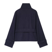 Load image into Gallery viewer, Women's  Double Breasted Lace Up Stand Collar Belt Decoration Jacket
