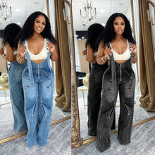 Lade das Bild in den Galerie-Viewer, Denim Overall Zip Up Jumpsuit
