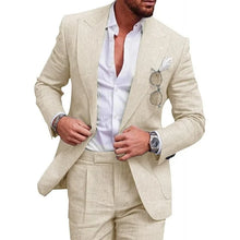 Load image into Gallery viewer, Men 2 Piece One Button Male Slim Fit Suit
