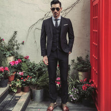 Load image into Gallery viewer, Men Blazers 3 Pieces Slim Fit Turn down Collar Vest Pants Jackets Suit
