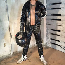 Load image into Gallery viewer, Men's PU Leather Casual Jogging Suit
