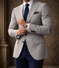 Load image into Gallery viewer, Men 2 Pieces Suit Light Grey Single Breasted Blazer Jacket
