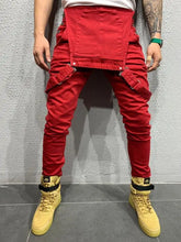 Load image into Gallery viewer, Men's Tie Dye Denim Overalls, Slim Fit and Slimming  Jeans
