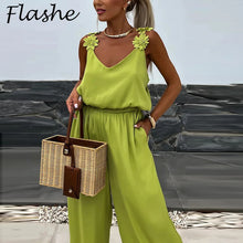 Load image into Gallery viewer, Female Jumpsuit For Women Casual Summer Solid Loose Long Pants Jumpsuit Women Bohemian Rompers Jumpsuit Overalls Female

