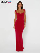 Load image into Gallery viewer, Weird Puss Bow Lace Up  Sleeveless Sexy Backless Maxi Dress
