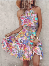 Load image into Gallery viewer, Bohemian Sleeveless Female Sexy Suspender Painted Printed Dresses
