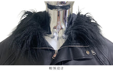 Load image into Gallery viewer, Mauroicardi Autumn Winter Short Oversized Black Warm Pu Leather Jacket Men with Faux Fur Trim Hood Loose Casual Korean Fashion
